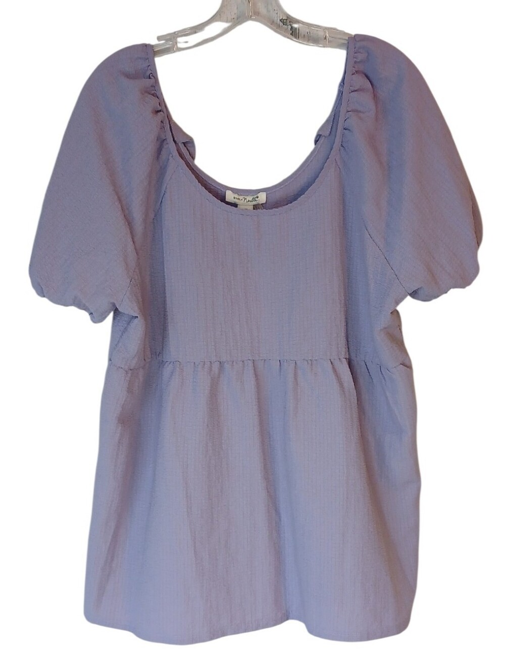Simply Noelle Purple Textured Babydoll Top NWT